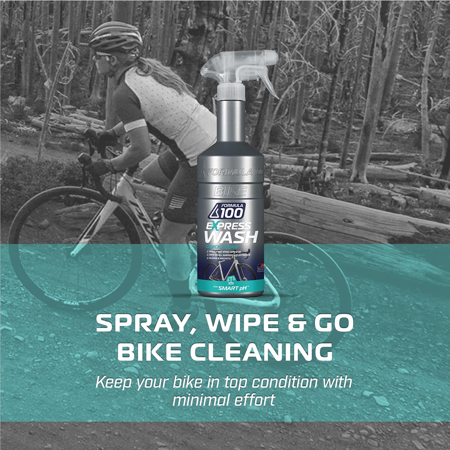 Quick Clean Express Bike Wash – On-the-Go Cleaning for Bicycles & Electric Bikes – Gentle, Effortless, Protects & Preserves Finish