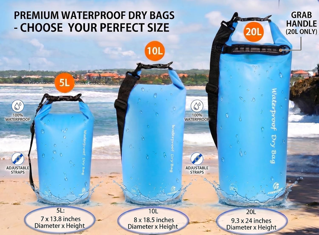 Freegrace Waterproof Dry Bag with Double Zip-Lock, Fanny Pack & Phone Case