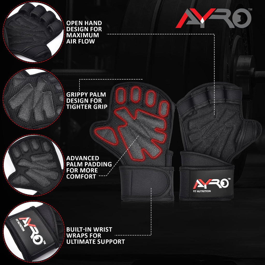 AYRO Workout Gloves for Men & Women, Gym Gloves, Weight Lifting Gloves