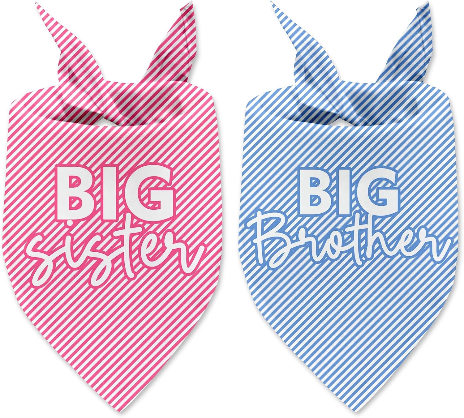 2 Packs Big Sister and Then There were Four Dog Bandana New Baby Gift Adjustable Pet Scarf for Large Medium Small Dogs Pregnancy Announcement Pink Big Sister Gender Reveal Outfit