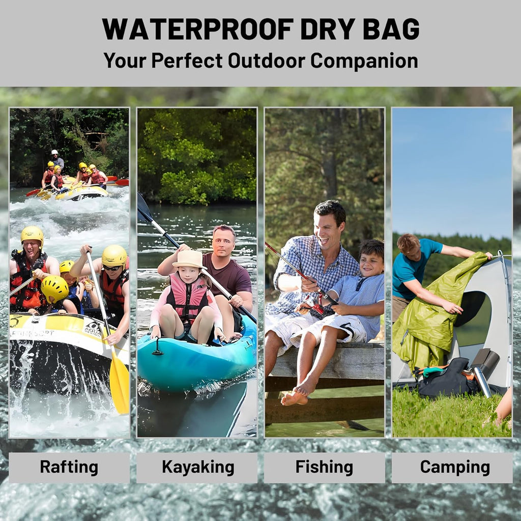 5L Waterproof Dry Bag, Sea Turtle Coral Starfish Backpack for Boating