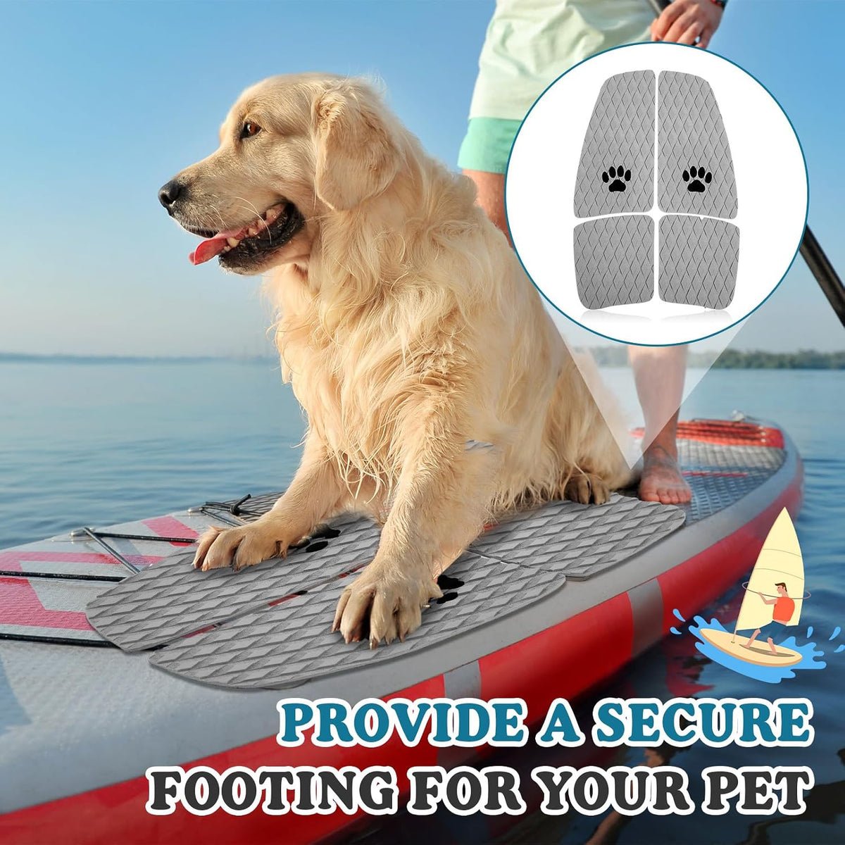 Drydiet Dog Traction Pad Dog Paddle Board Kayak Accessories