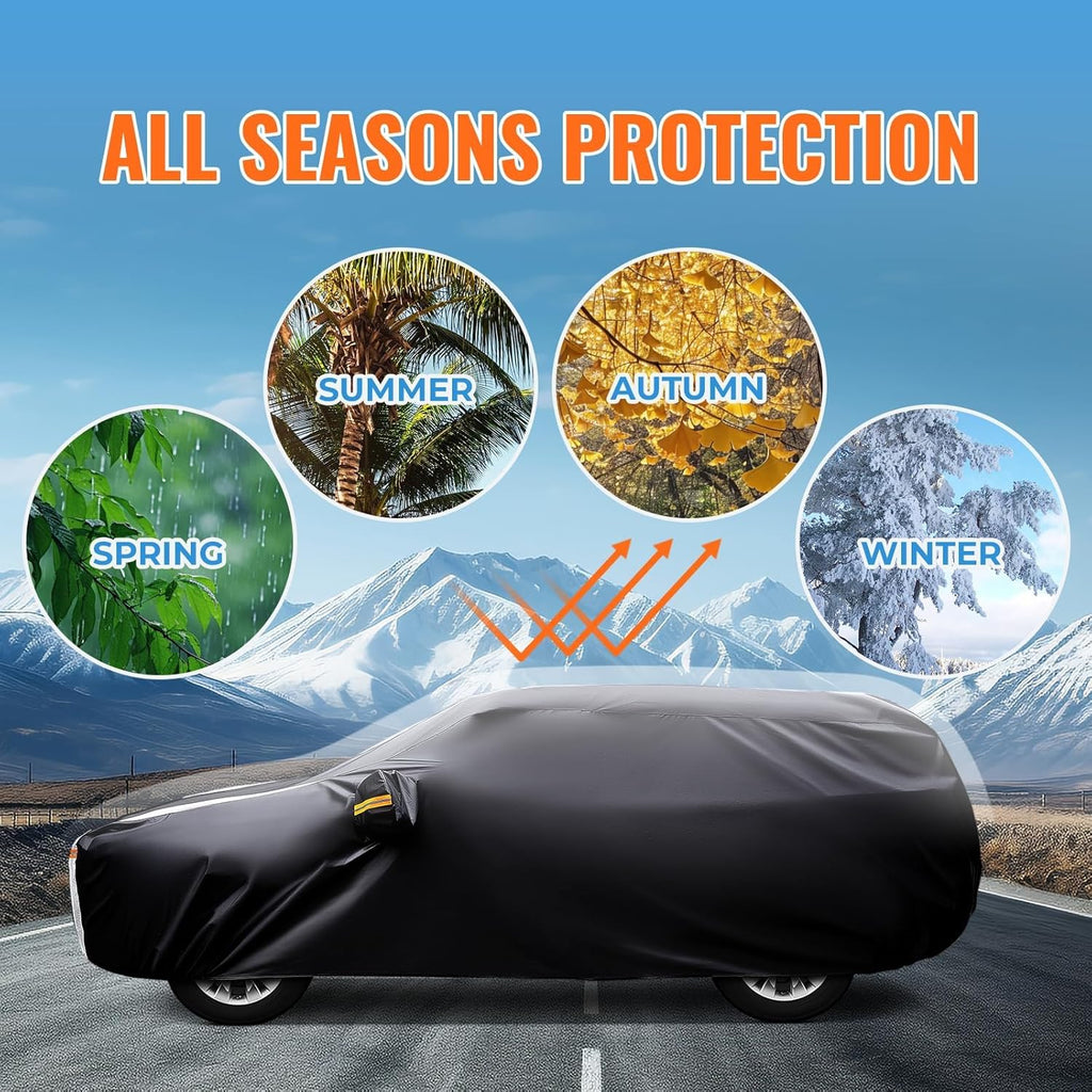 Subaru Ascent Car Cover 100% Waterproof All Weather, Gift with Towel, Multi-Layers SUV Car Cover Custom Fit 2018-2026 Subaru Ascent, Full Exterior Covers Rain Sun UV Protection with Door Zipper.