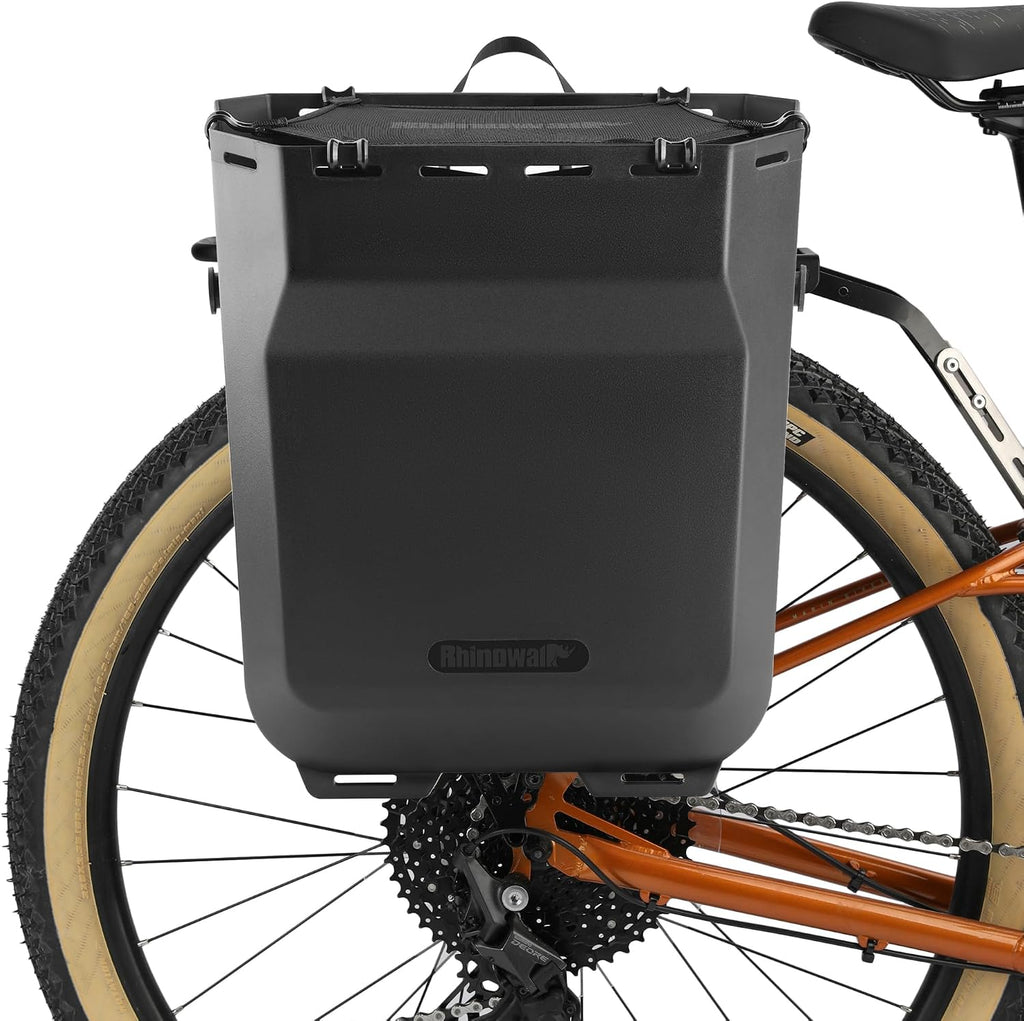 Rhinowalk Bike Pannier Bag Bicycle Bag Convertible Pannier Backpack Shoulder Bag Laptop Pannier Travel Bag Professional Cycling Accessories-Black