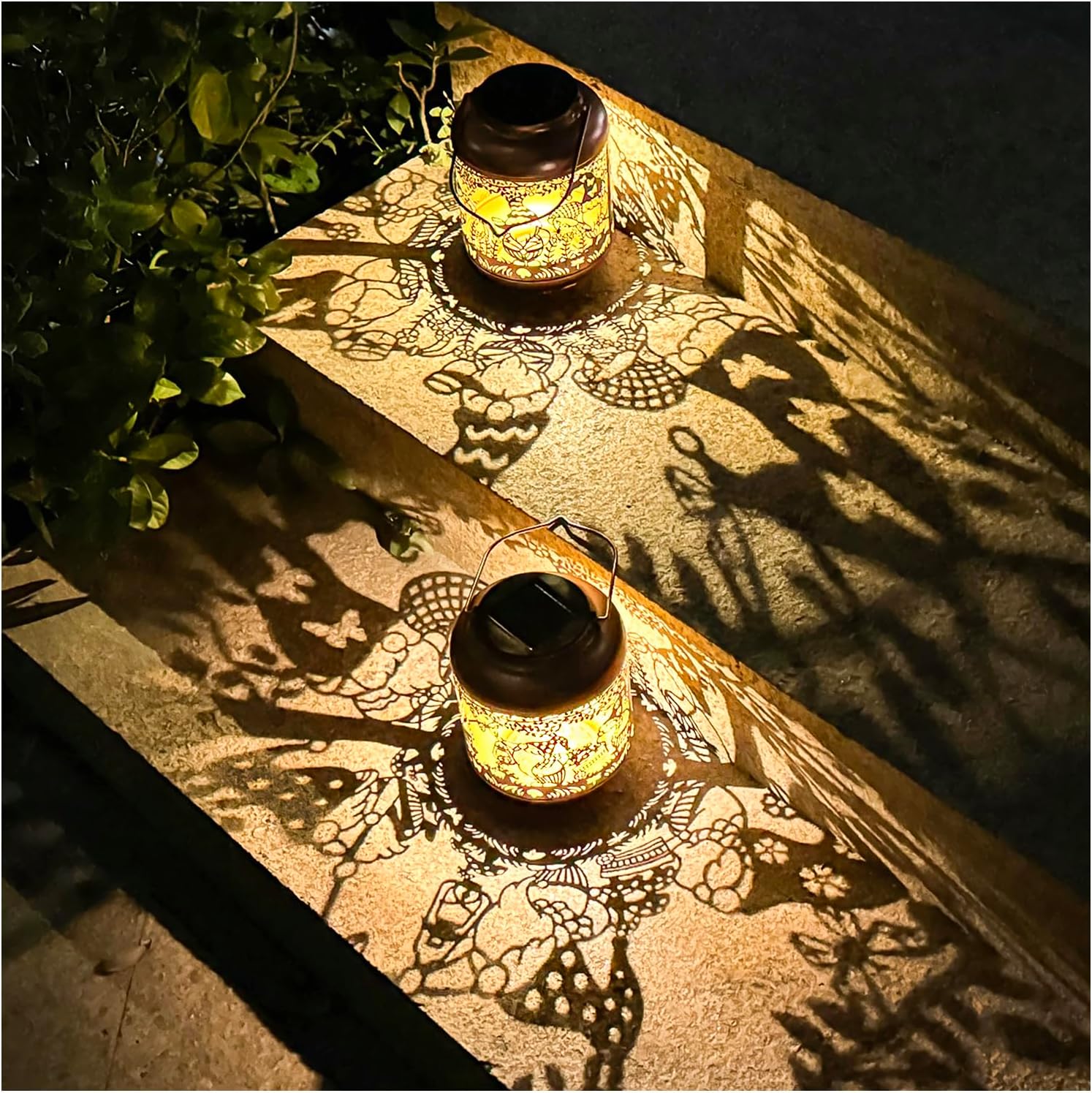 Gnomes Solar Lanterns Outdoor Waterproof,Hanging Solar Lights Gnome Gifts for Women Metal LED Decorative Light for Yard,Patio,Lawn,Tabletop,Pathway,Landscape,Garden Gnomes Decor