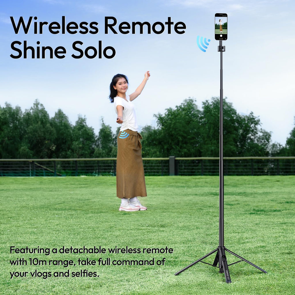 ULANZI 71" Magnetic Phone Tripod, Auto Open & Close Selfie Stick w Remote