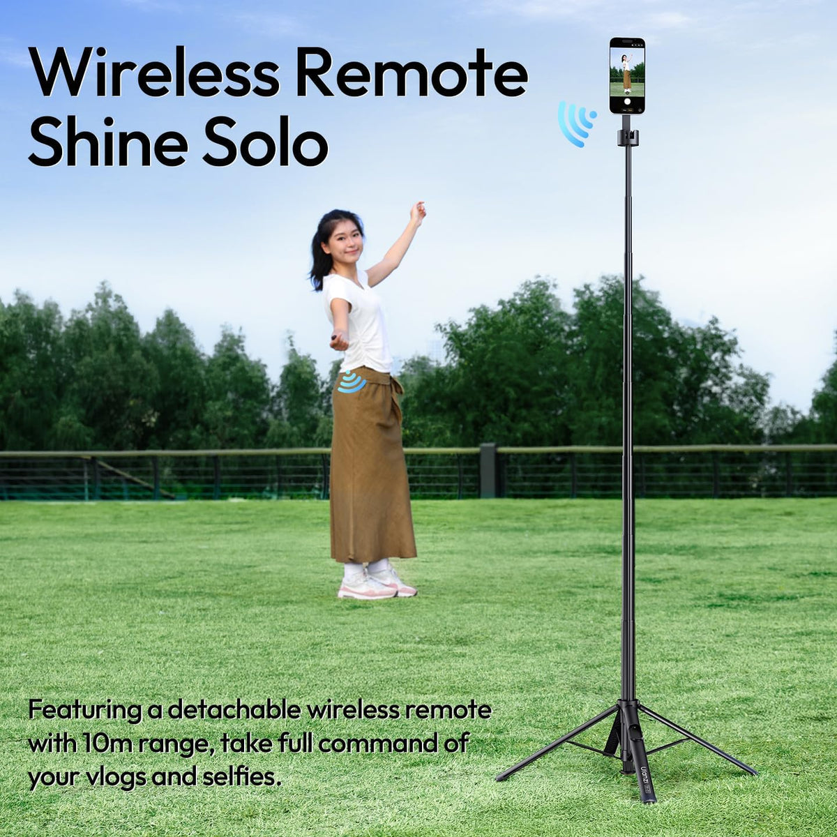 ULANZI 71" Magnetic Phone Tripod, Auto Open & Close Selfie Stick w Remote