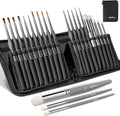 Nicpro 22 PCS Miniature Paint Brushes & Dry Brush, Model Paint Brush Set