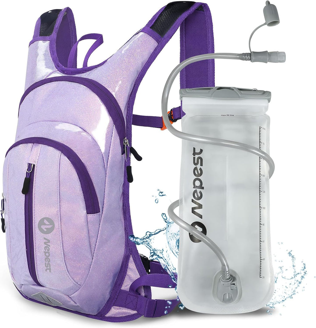 Nepest Hydration Pack Backpack with 2L Water Bladder Reflective Lightweight