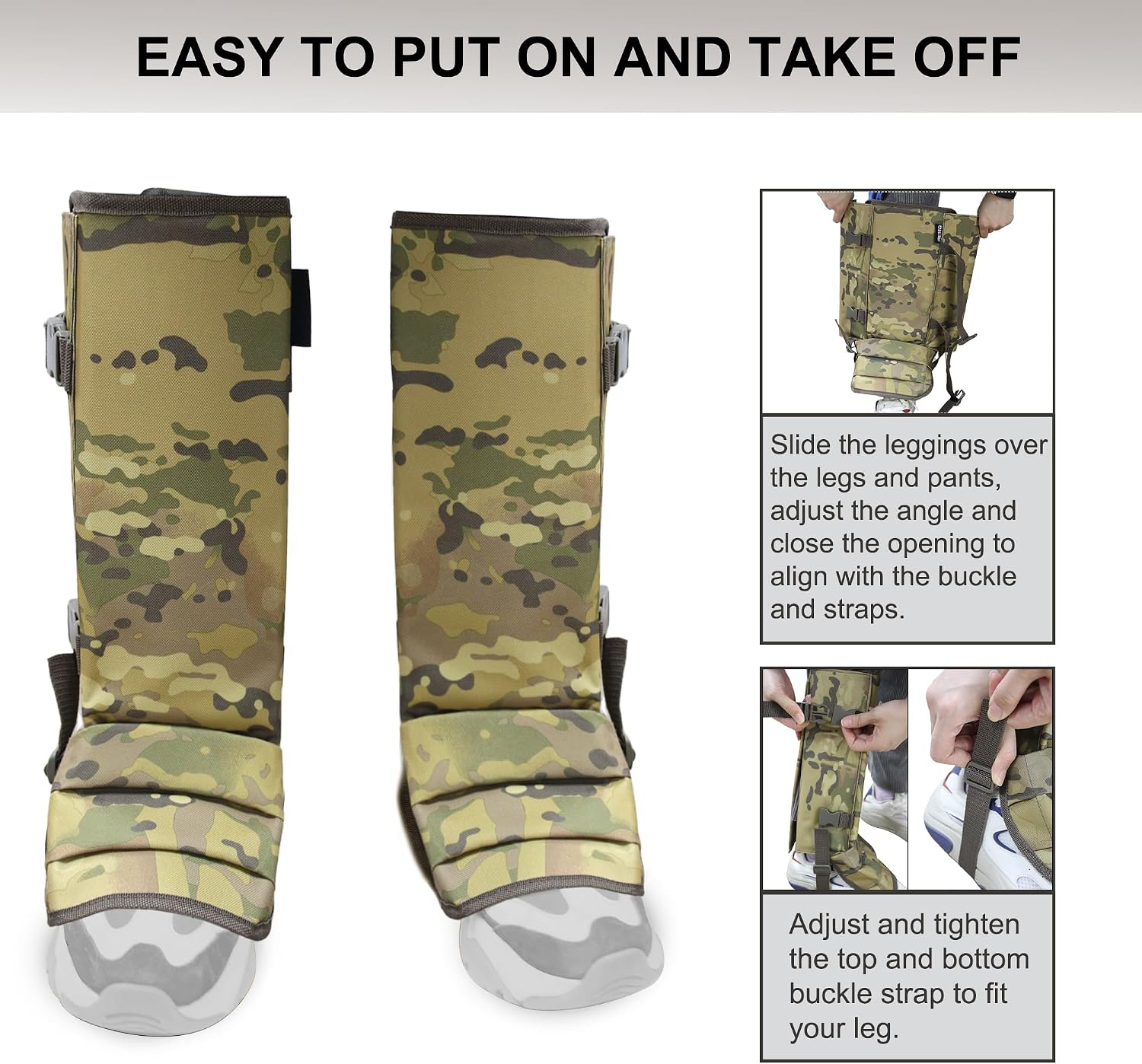 MDSTOP Snake Gaiters Leg Guards, Waterproof Snake Guards, Adjustable Snake Bite Protection for Lower Legs, Snake Chaps for Men & Women, Snake Proof Gaiters for Hunting,Outdoor and Farm Working