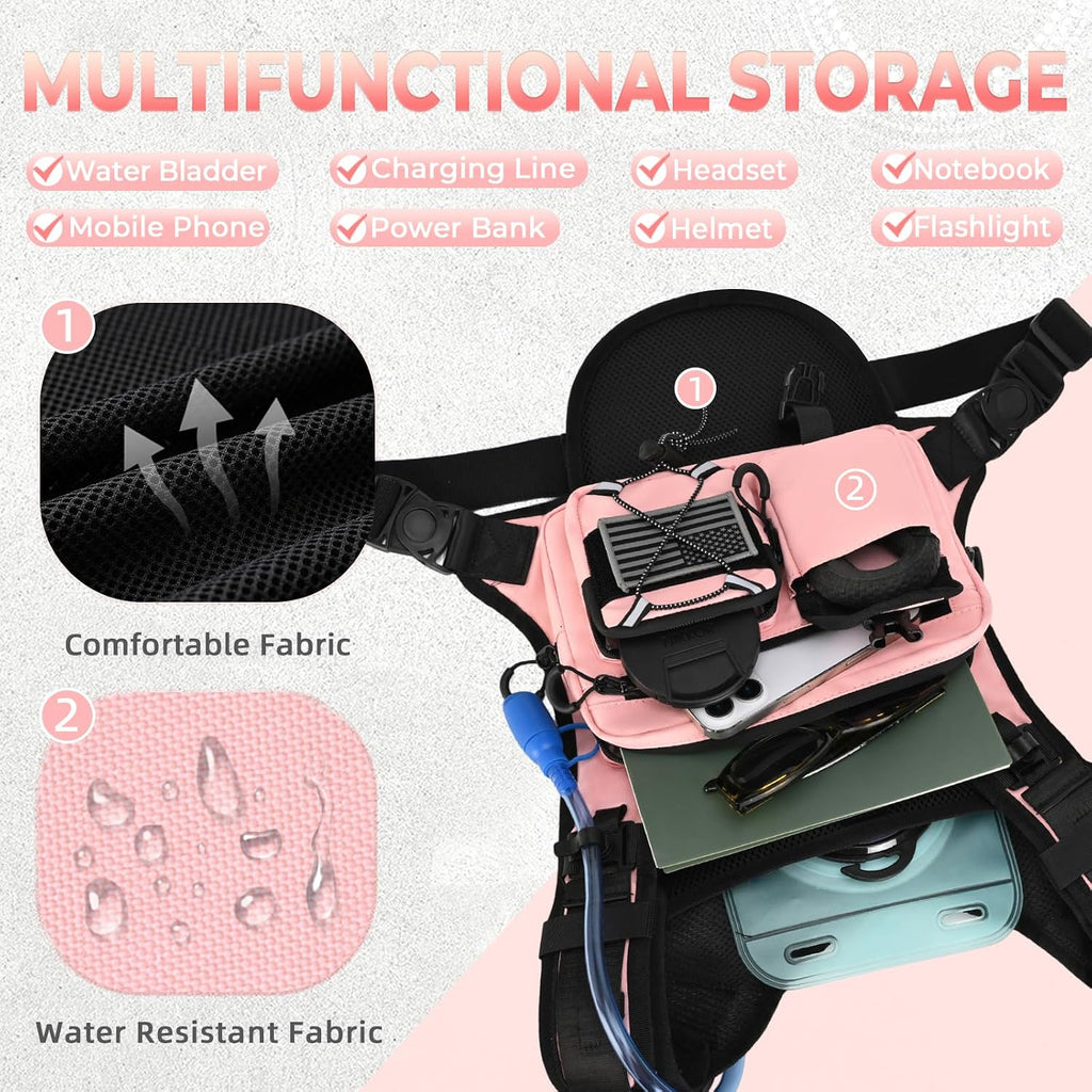 Criuage USA Patent Running Hydration Vest Backpack, Lightweight Chest Pack with 2.0L Water Bladder Bag Daypack for Hiking Running Cycling Race Marathon for Women Men
