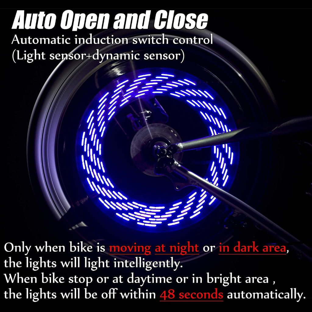 DAWAY A08 Bike Tire Valve Stem Light - LED Waterproof Bicycle Wheel Lights Neon Flashing Lamp Glow in the Dark Cool Safe Accessories, 1 Pack/ 2 Pack