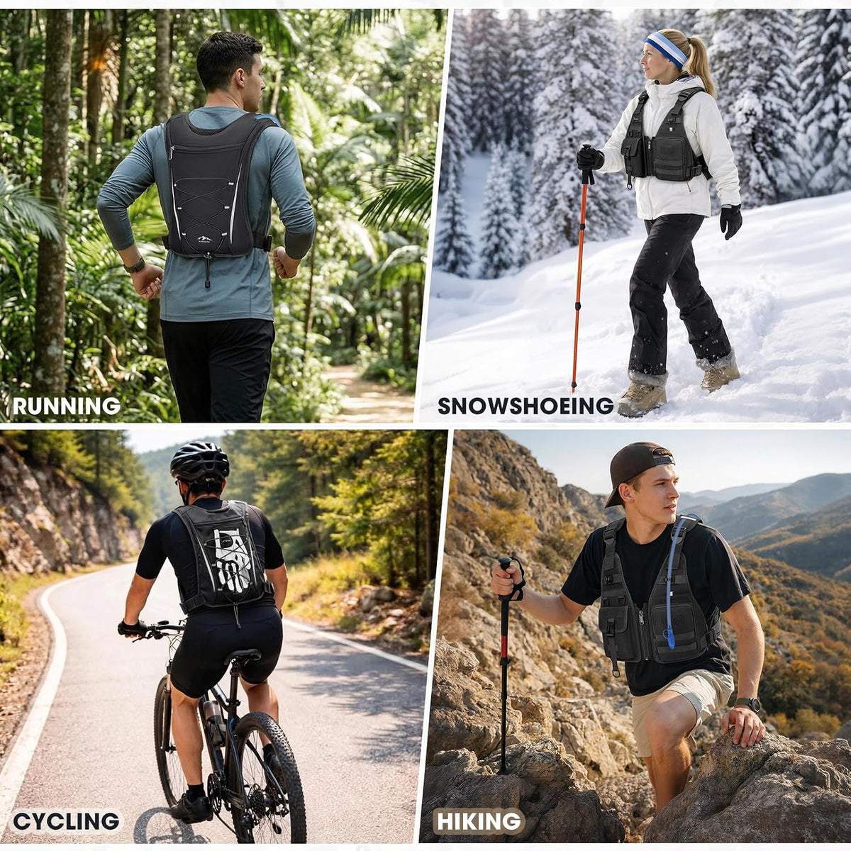 RAINSMORE Water Backpack Hydration Vest with 2L Water Bladder for Running