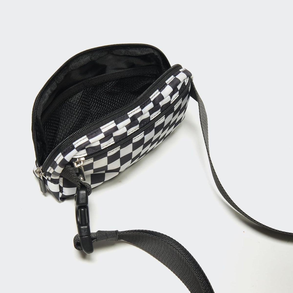 Pander Nylon Fanny Pack for Women, Two-Way Zipper Crossbody Bag