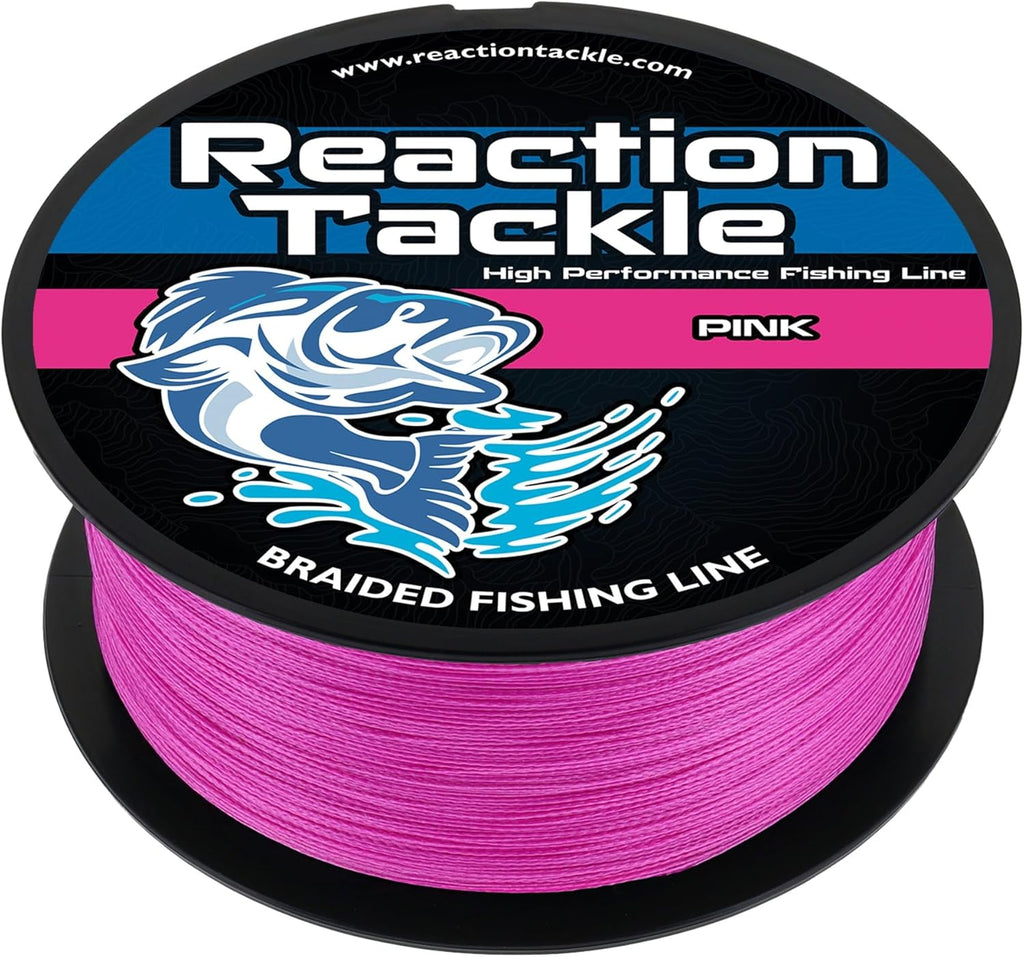Reaction Tackle Braided Fishing Line - Pro Grade Power Performance for Saltwater or Freshwater Fish - Colored Fishing Line Braid for Extra Visibility