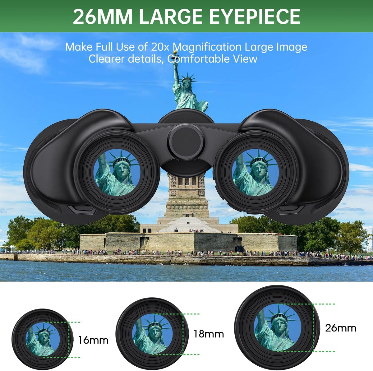 20x50 High Powered Binoculars for Adults, Waterproof Compact Binoculars with Low Light Vision for Bird Watching Hunting Camping Travel Cruise Hiking Sports Stargazing, Christmas Birthday Gifts for Men