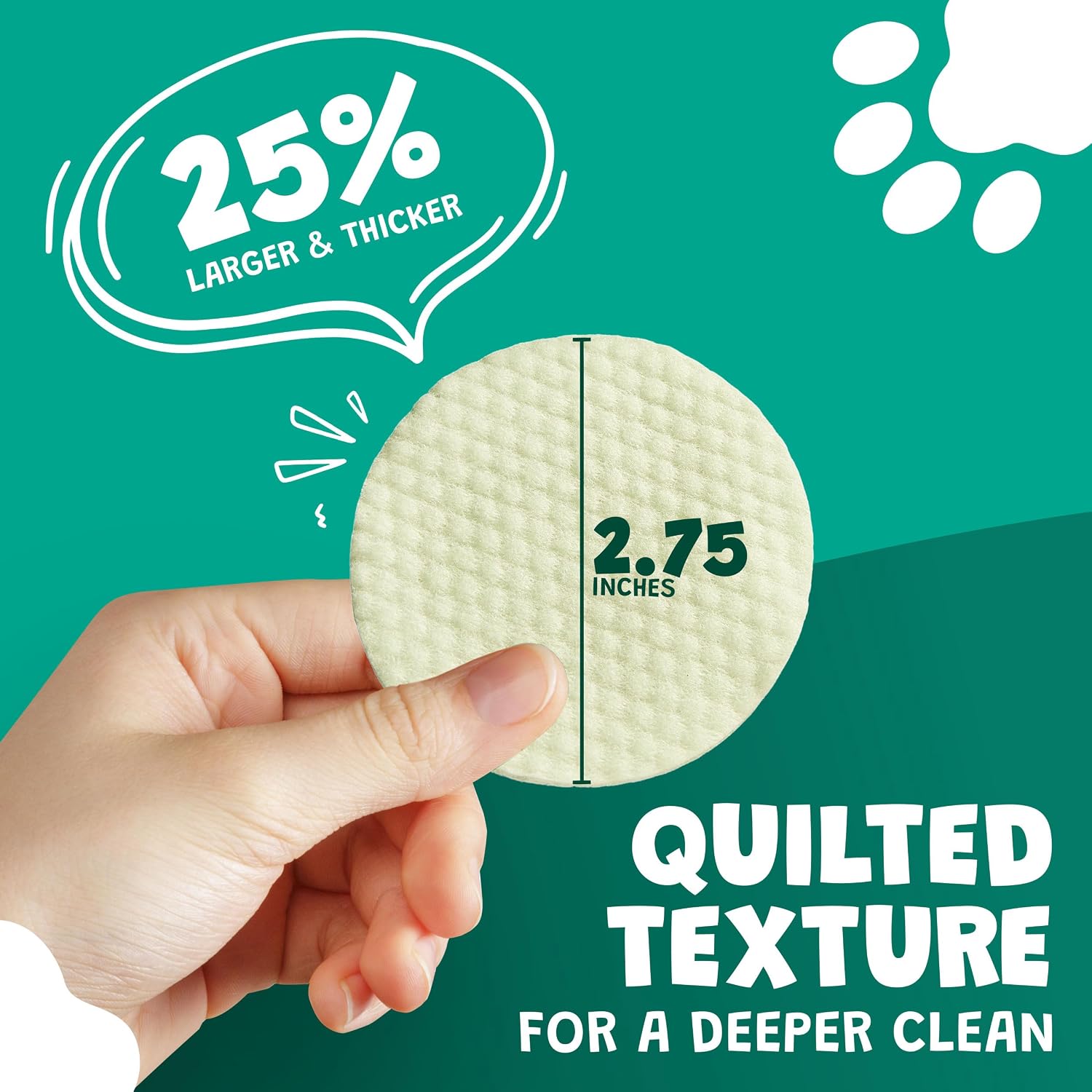 Scrubby Pet Dog Ear Wipes for Dogs | Extra Thick with Aloe Vera & Eucalyptus | 125 Count | Hypoallergenic Ear Cleaner for Dogs with Pearl Texture for Deeper Clean