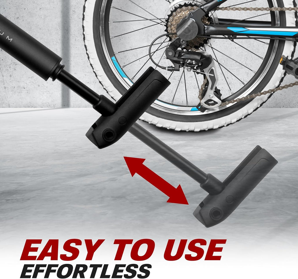 BV Mini Bike Pump Portable Frame Pump, Shock Pump for Bike Shock, Air Ball Pump Inflator with Ball Pump Needles, Mini Pump Fits Presta & Schrader- Smart Valve