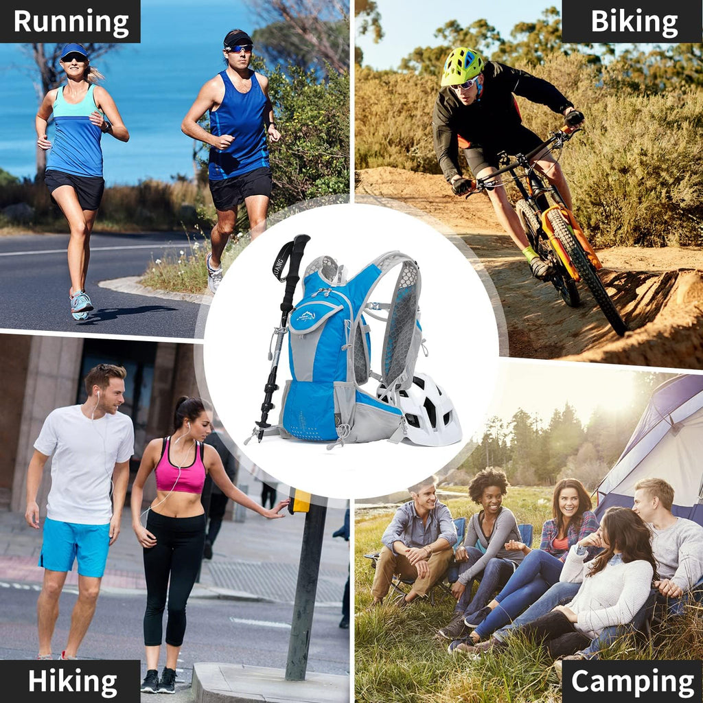 IX INOXTO Hydration Pack Backpack, Lightweight Water Backpack with 2L Hydration Bladder Daypack for Men Women,Running Hydration Vest for Trail Running Hiking Cycling Race Climbing