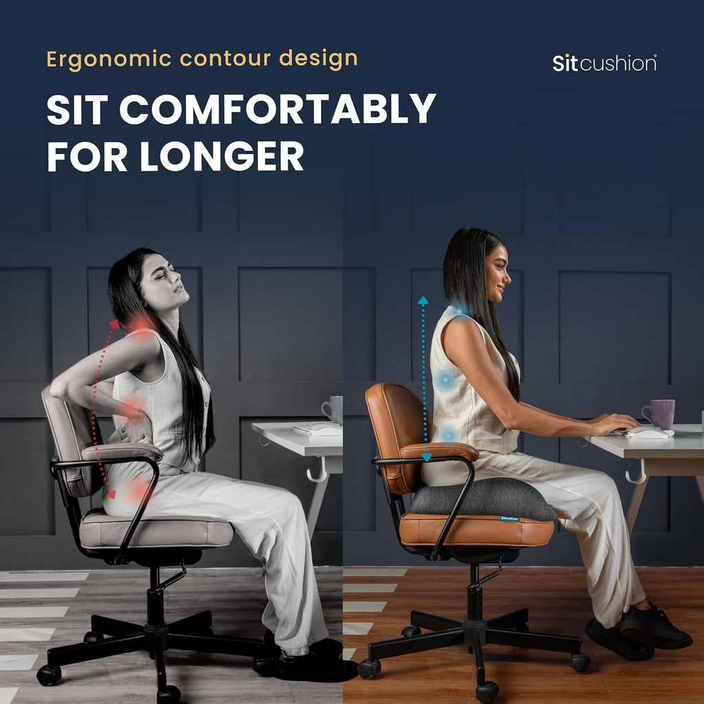 Ergo Office Chair Cushion for Back Pain, Sciatica, Tailbone Pain Relief