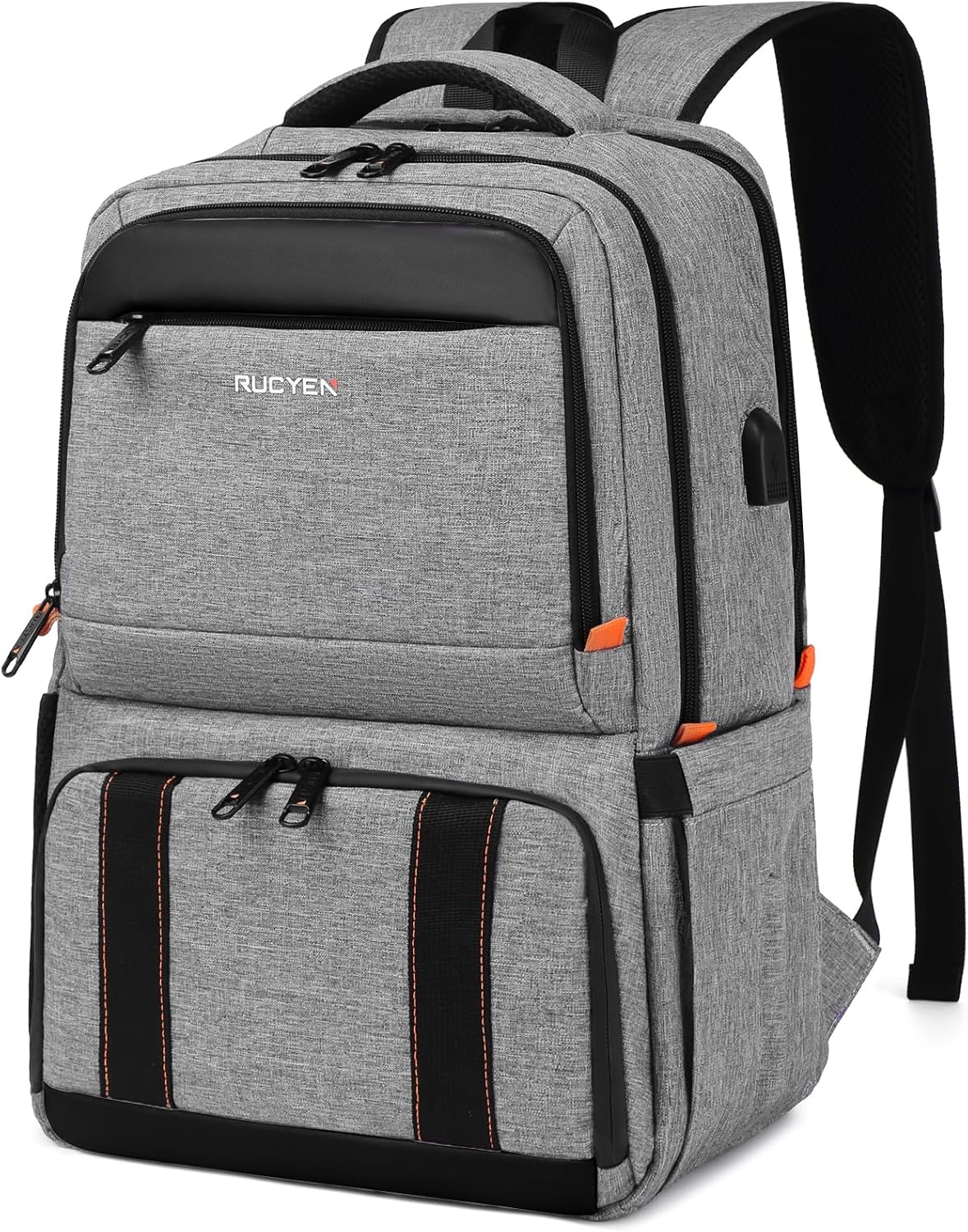 RUCYEN Lunch Backpack, Insulated Cooler Backpack Removable Lunch Box for Men Women, 15.6 Inches RFID Blocking Laptop Backpack Lunch Bag for Work Travel Black
