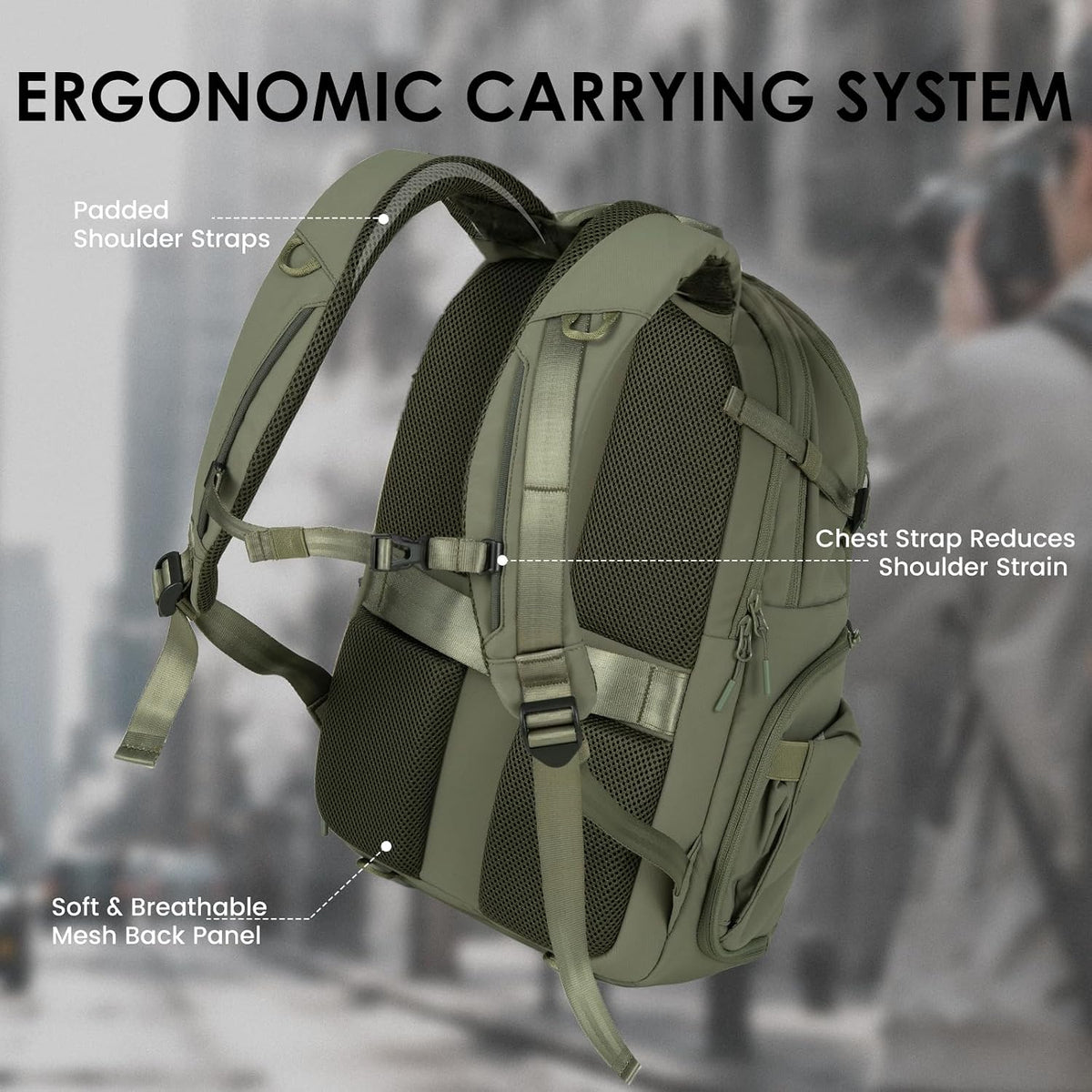 TARION Urban Camera Backpack for Photographers 21L ROVE FX21 Green