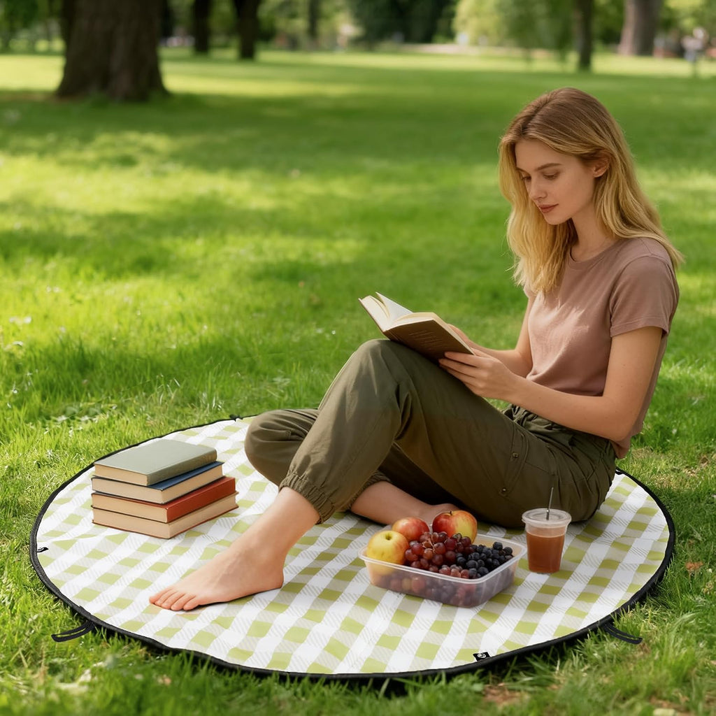 GRANNY SAYS 2-in-1 Waterproof Picnic Blankets & Tote Bag for Camping, Black
