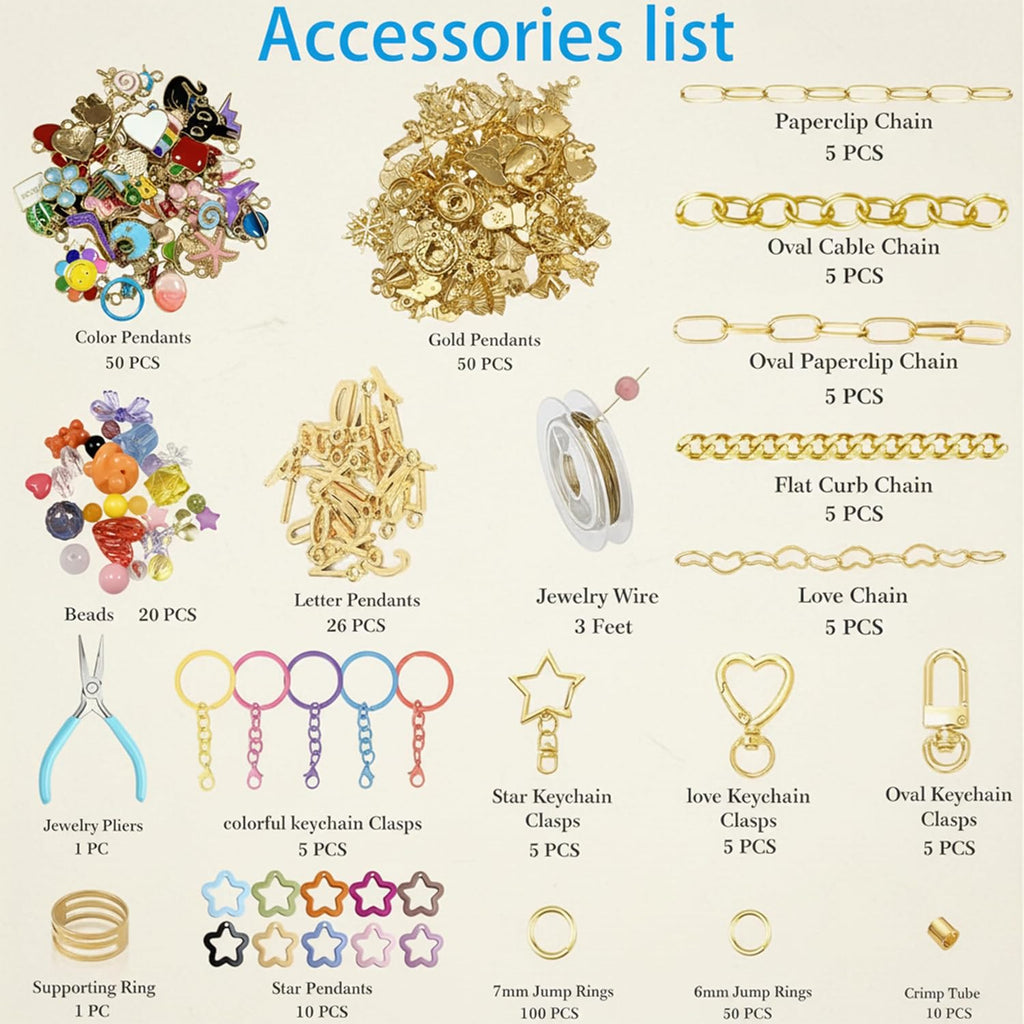 ValorTiger Keychain Making Kit Bag Charm Kit Keychain Charms Key Chain
