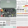 TRUSCEND Complete Fishing Lures - Tackle Box with Tackle Included - Crankbaits, Minnows, Frogs, Vibes, Poppers, Spinners, Spoons, Soft Baits, Hooks & Weights Accessories Kit for Bass Panfish Trout