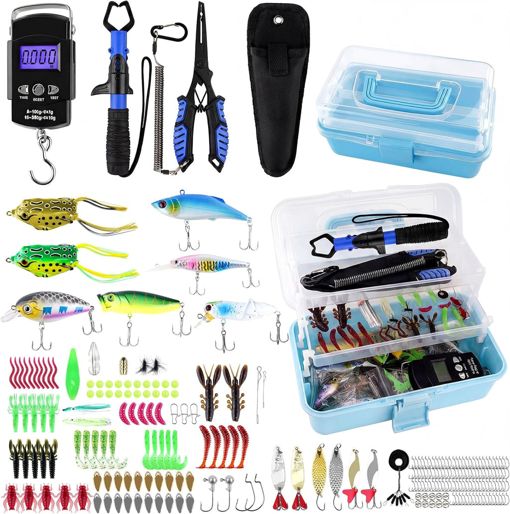 3-Layer Pink Fishing Tackle Box Lure kit with Tackle Included Fishing Gear
