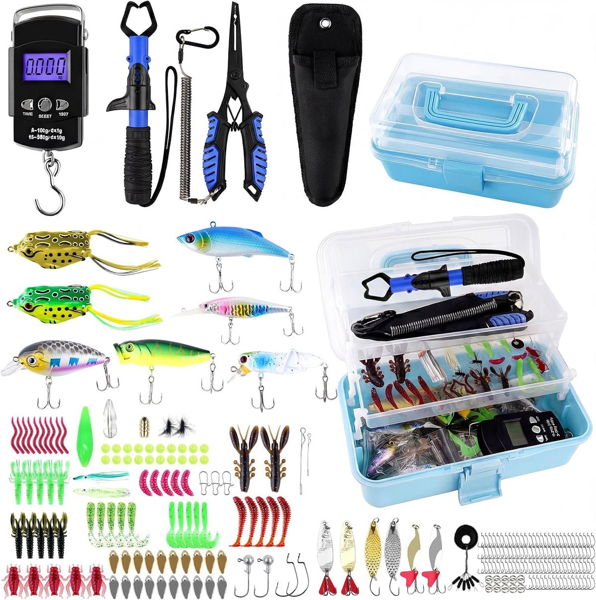3-Layer Pink Fishing Tackle Box Lure kit with Tackle Included Fishing Gear