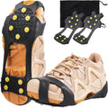 Ice Cleats for Shoes and Boots Ice Snow Grippers Anti-Slip Crampons 10 Studs Traction Cleat for Women Men Kids Hiking Fishing Walking Running Jogging