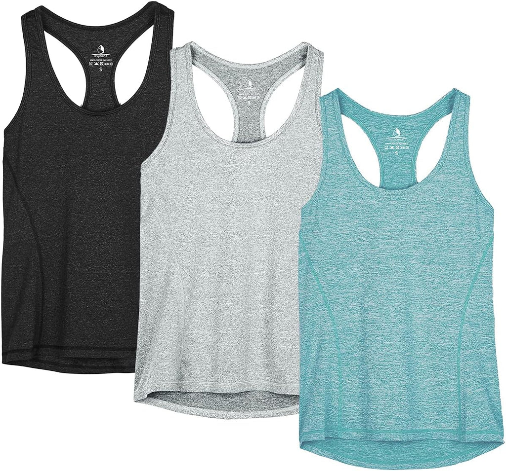 icyzone 3 Pack Women's Racerback Workout Tank Tops