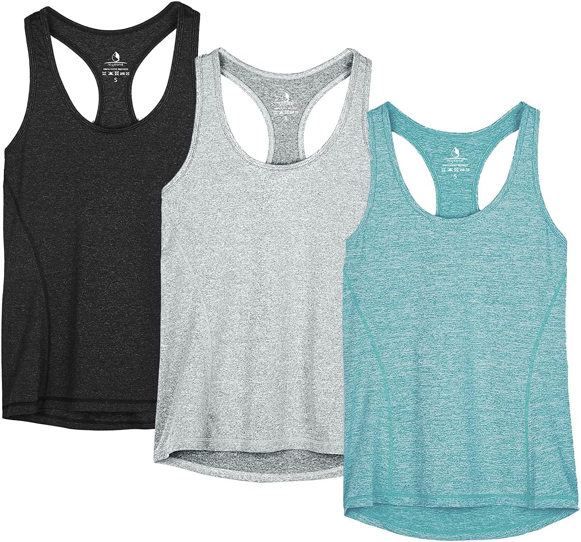 icyzone 3 Pack Women's Racerback Workout Tank Tops