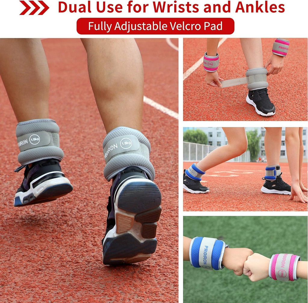 PROIRON Ankle Weights for Women, Leg Weights for Men, Ankle and Wrist Weights 2/4/6/8LBS，Reflective Arm Weights for Jogging，Gymnastics，Aerobics