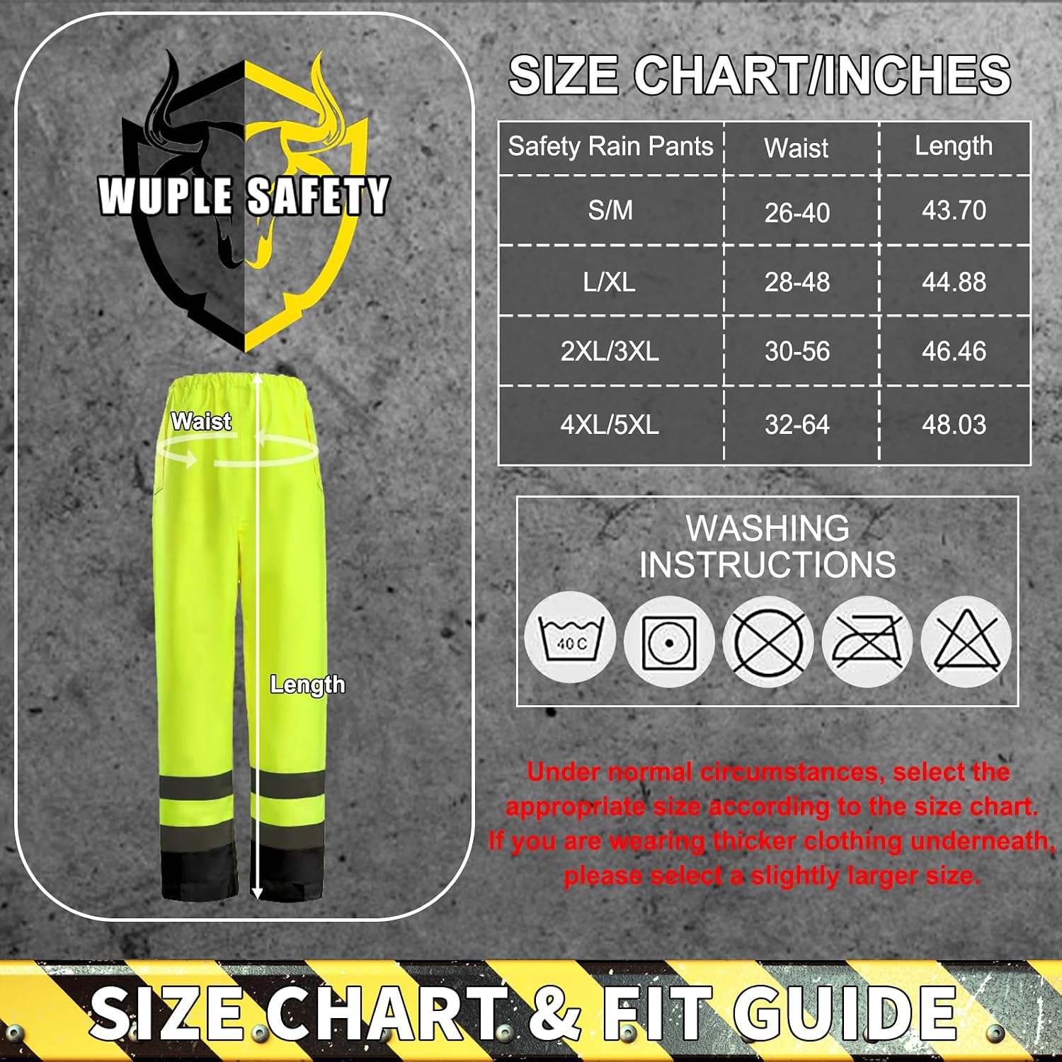 Safety Rain Jacket for Men Waterproof，Class 3 Hi Vis Rain Gear with Collapsible Hood， Breathable Rain Suits with Inner Mesh Lining and pocket，Reflective Waterproof Pants L/XL