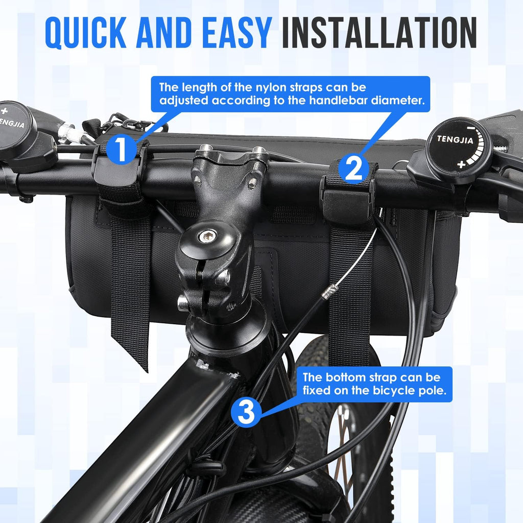 WOTOW Bike Handlebar Bag Waterproof - Bicycle Front Pouch, 2.4L