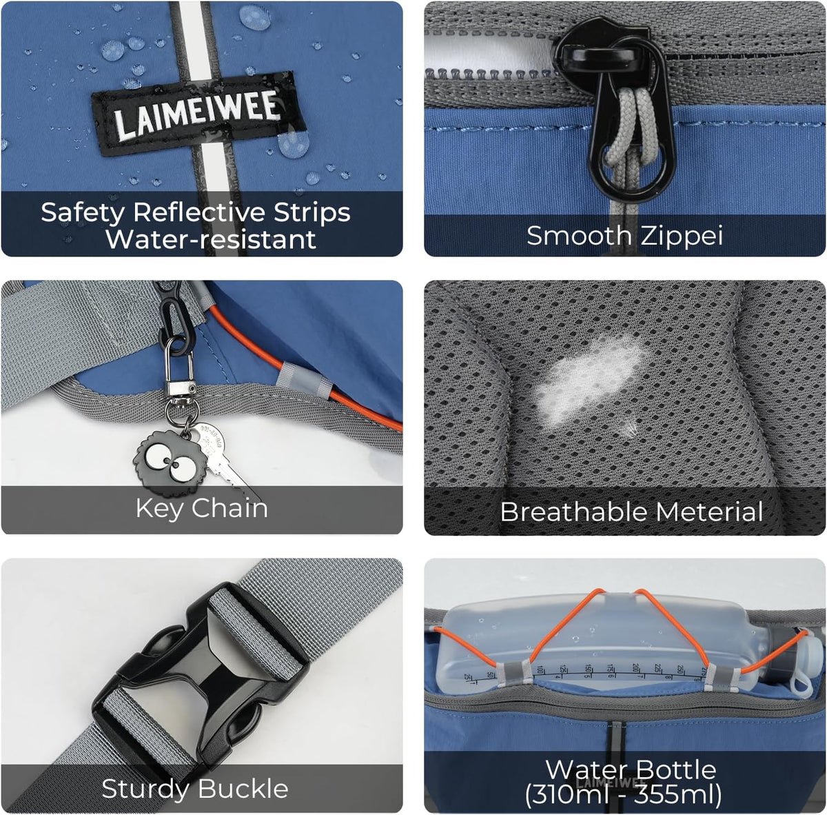 2L Fanny Pack for Women Men, Anti‑theft Waist Bag with RFID Blocking
