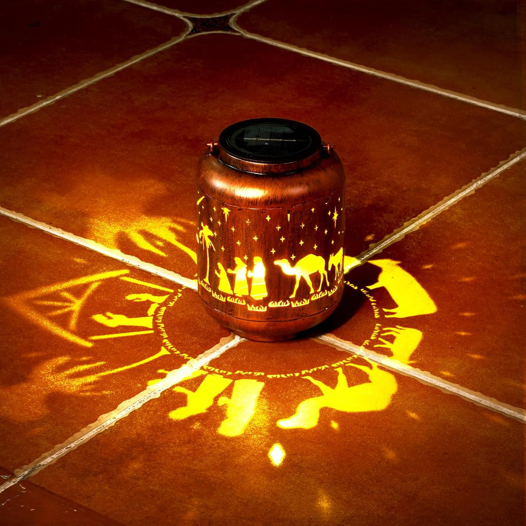 Homemory Gifts for Women, Solar Christmas Nativity Lanterns Outdoor Lights