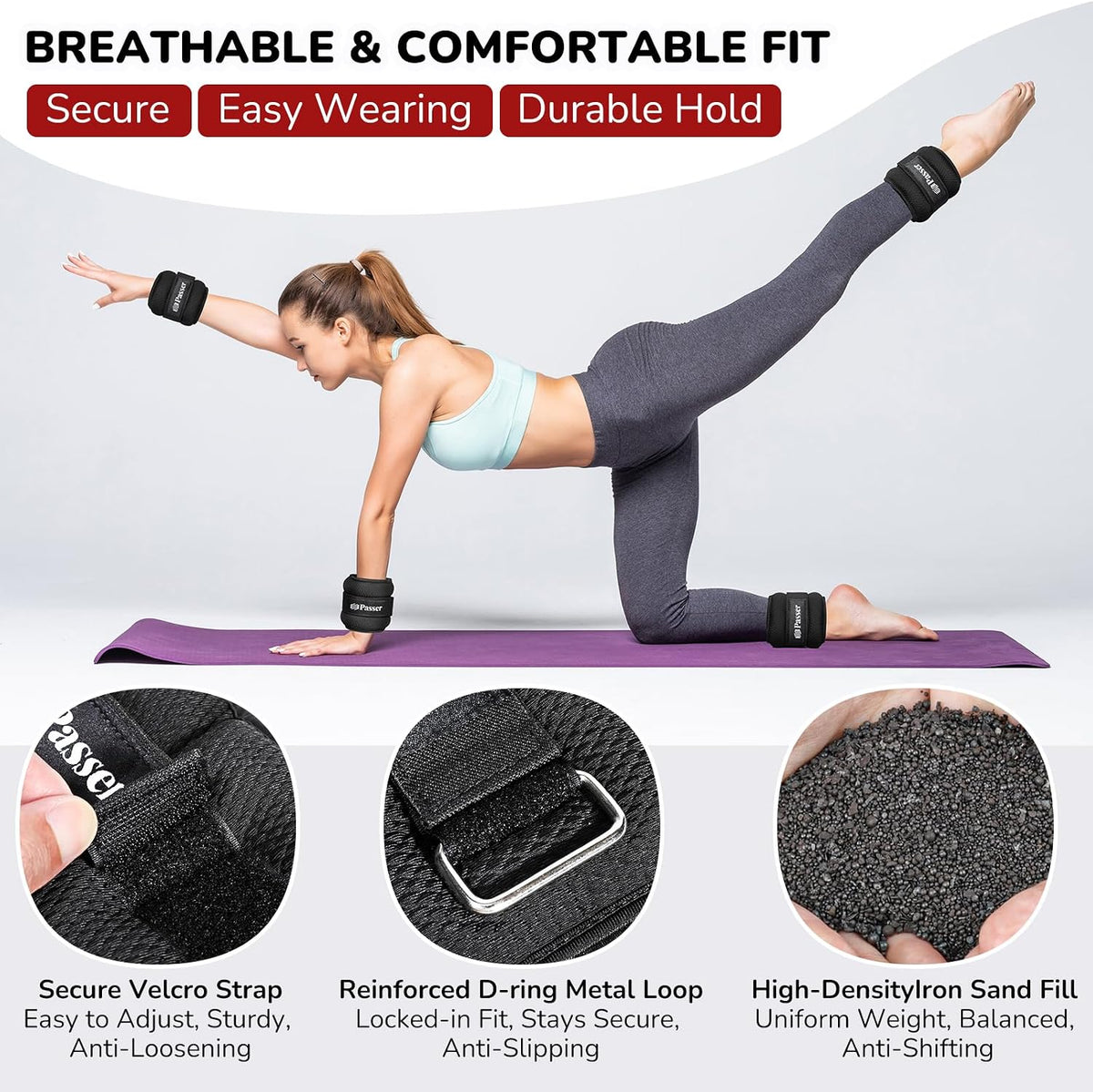Ankle Weights for Women & Men, Wrist Weights, A Pair of 1/2/3/4/6/8/10 lbs