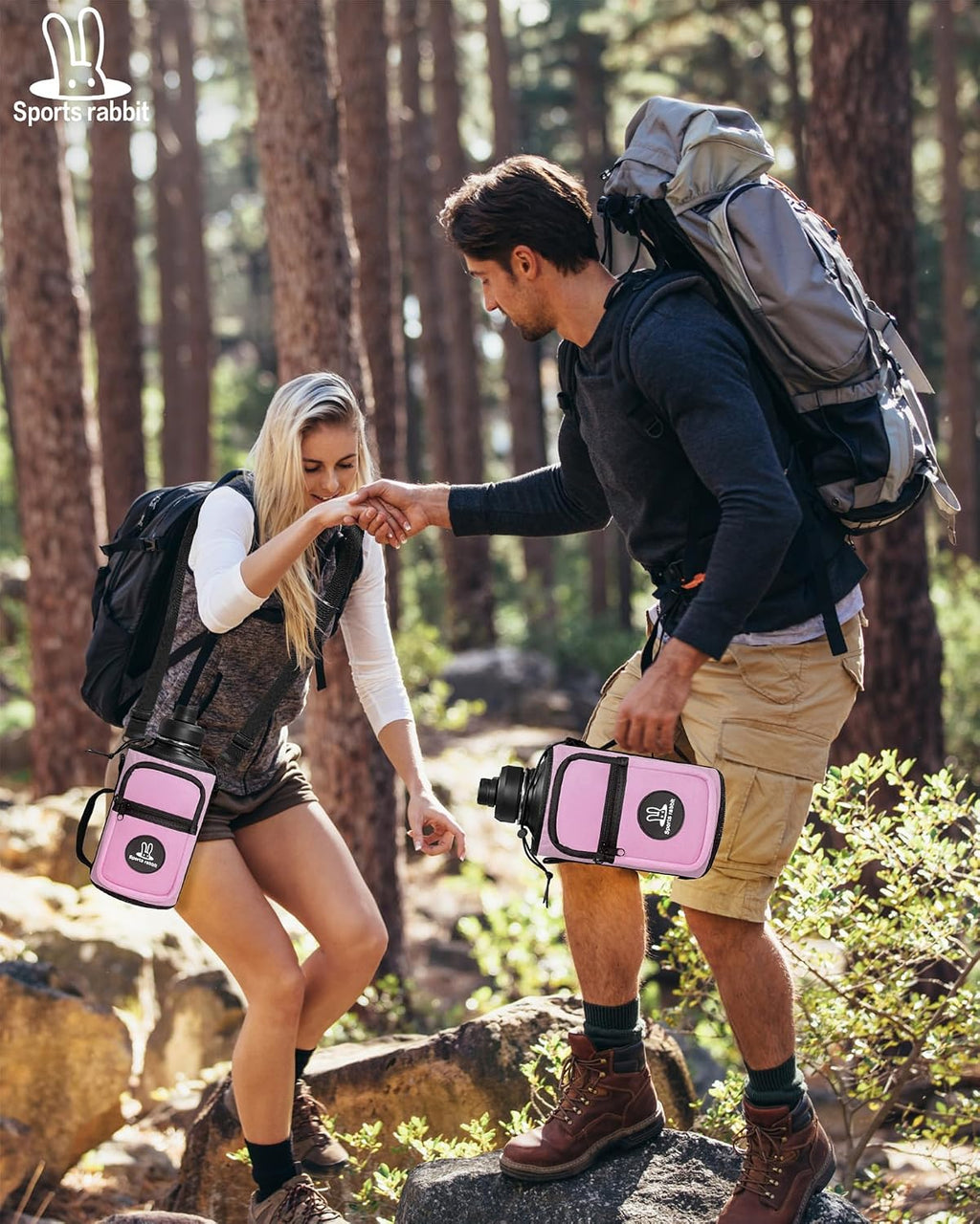 Sports rabbit Universal Water Bottle Holder with Strap & Phone Pocket
