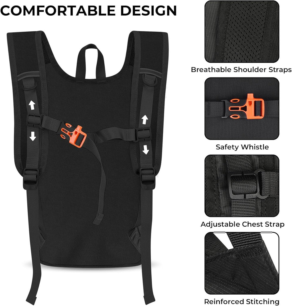 Small Hiking Backpack 13L Lightweight Foldable Travel Daypack for Men Women