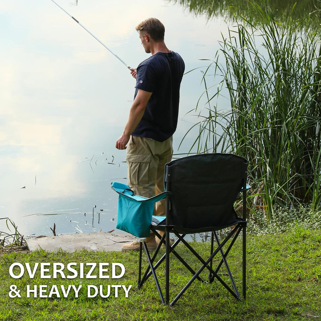VILLEY Oversized Folding Camping Chair, Portable Outdoor Seat