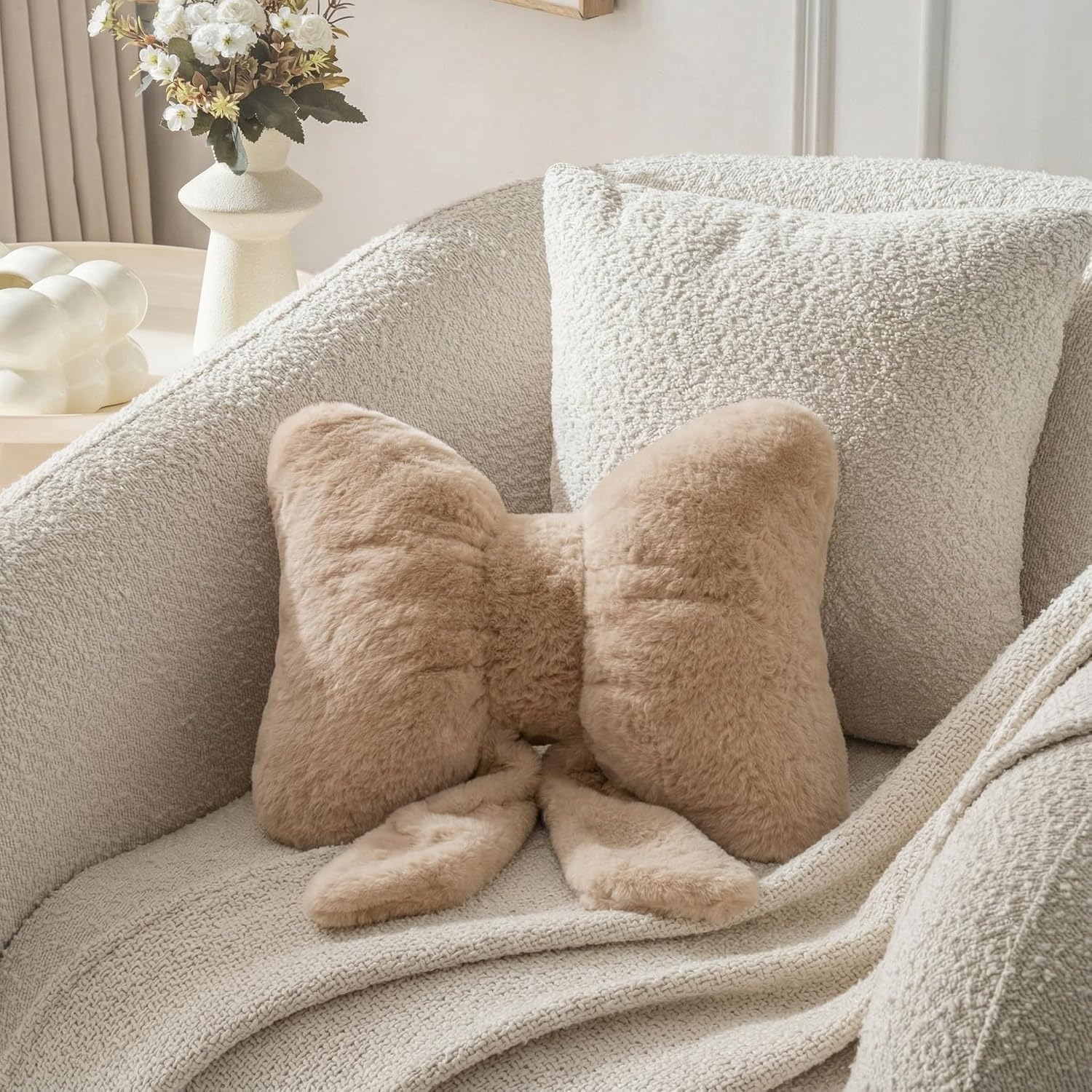 Room Decor Home Decor Bow Throw Pillows Decorative Pillows,Coffee 10*8inch