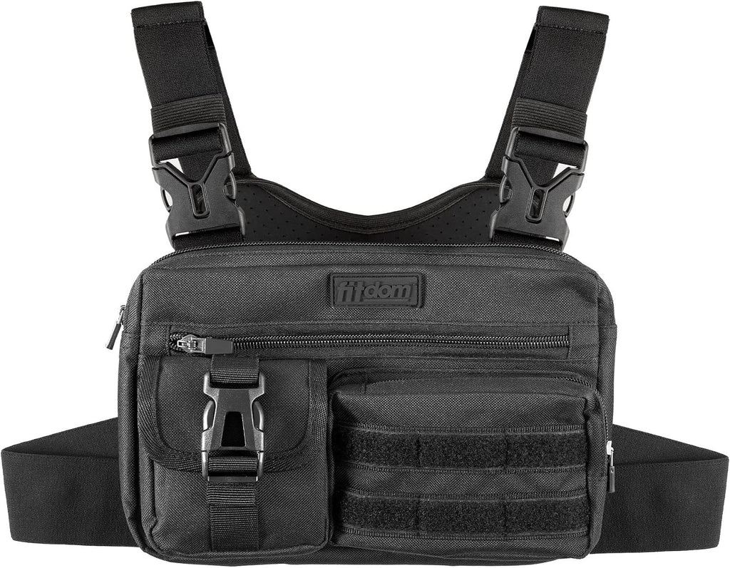 Fitdom Running Chest Pack for Men, Tactical Sports Utility Bag with Pockets