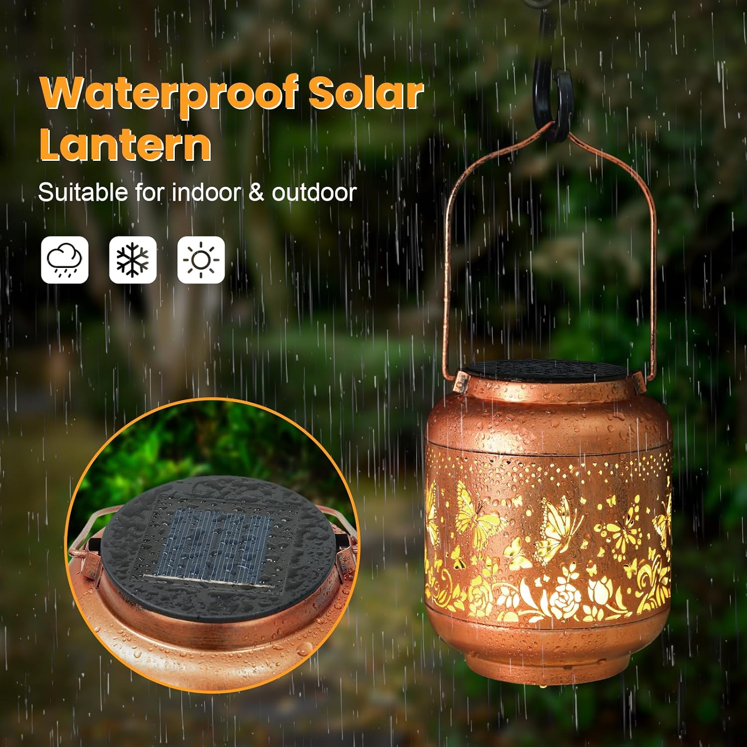 Mothers Day Gifts Butterfly Solar Lanterns Garden Decor Birthday Gifts for Women Mom Grandma Hanging Solar Lights Outdoor Waterproof Decoration for Outside LED Lanterns for Yard Patio Lawn