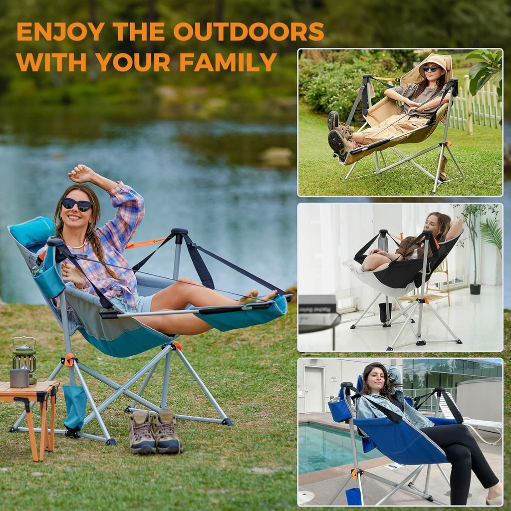 KingCamp 2 Pack Hammock Chairs with Footrest, Heavy Duty Swing Chair 400lbs