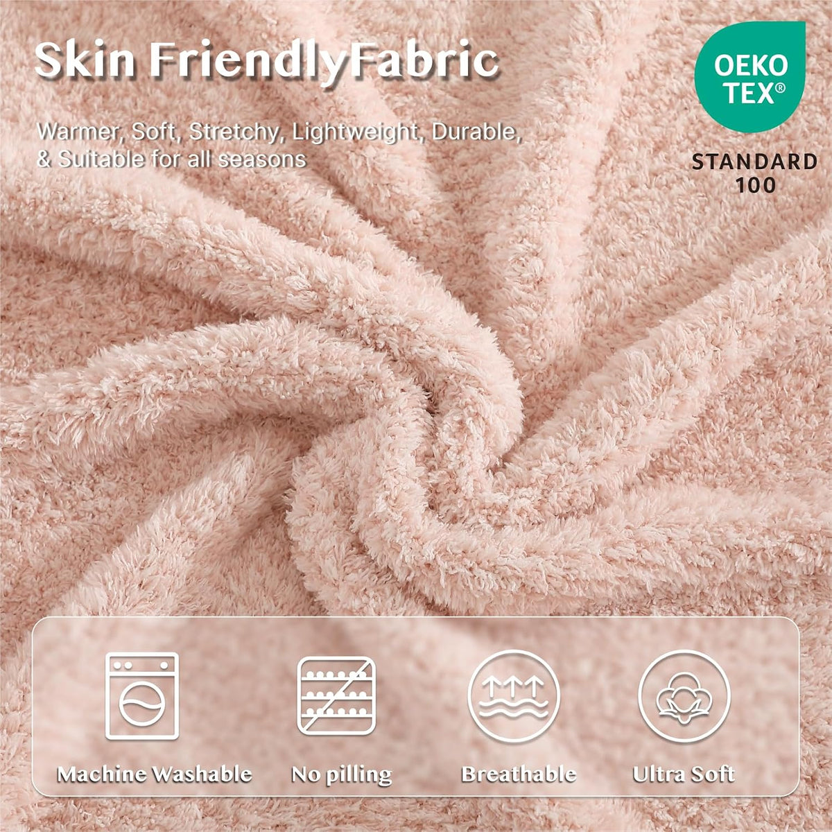 WRENSONGE Soft Throw Blanket for Couch-Cozy Reversible Knitted Blankets