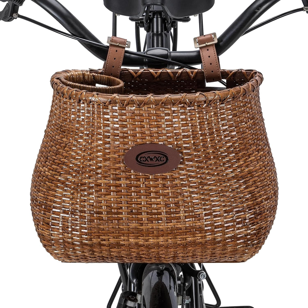 CXWXC Bike Basket - Handmade Rattan Bike Baskets for Girls Women