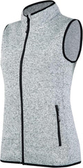 Zip Up Womens Vest with Zipper Pockets Sweater Fleece Vest